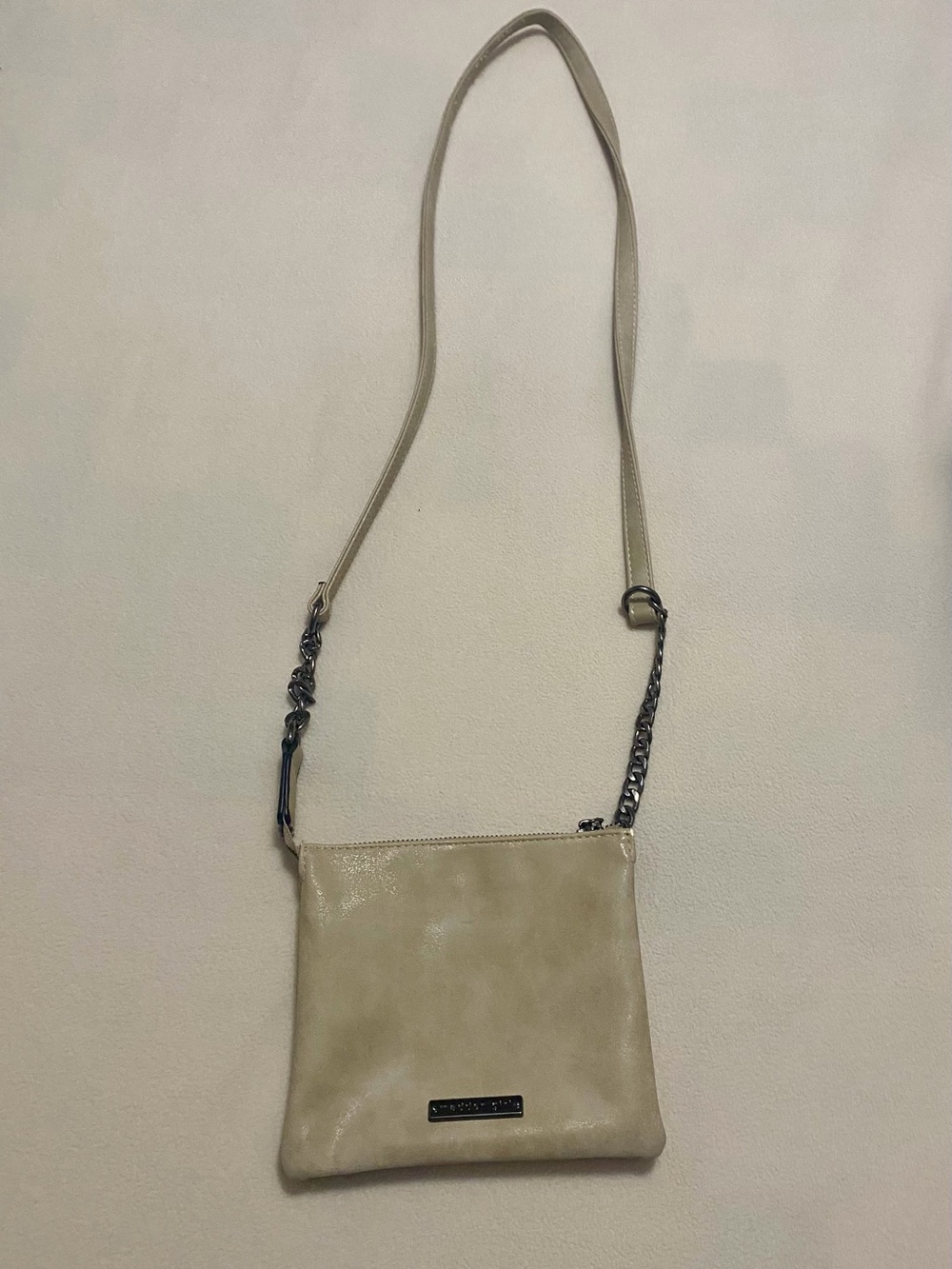 Steve Madden Cream Crossbody Bag with Chain Strap